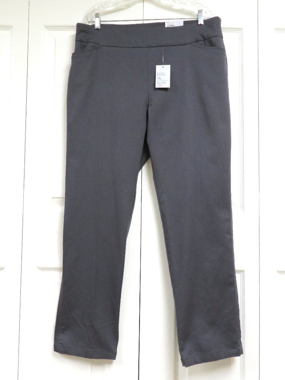 Croft & Barrow 16 Effortless Stretch Pants Gray Solid